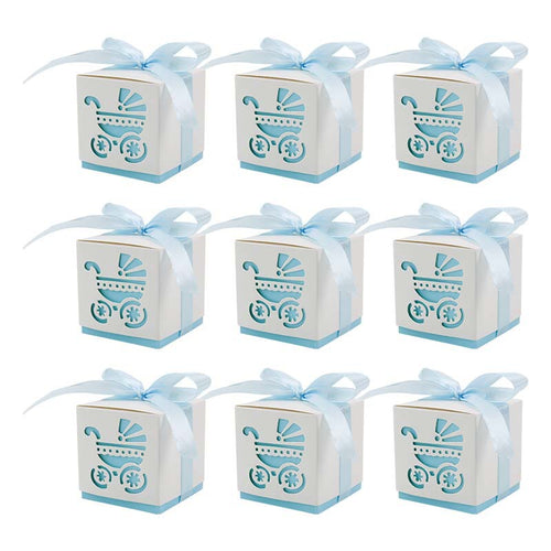 New Hollow Out Baby Stroller Candy Box, Multi-color Paper Favor Boxes, Baby Full Month Return Gift Packaging Box
